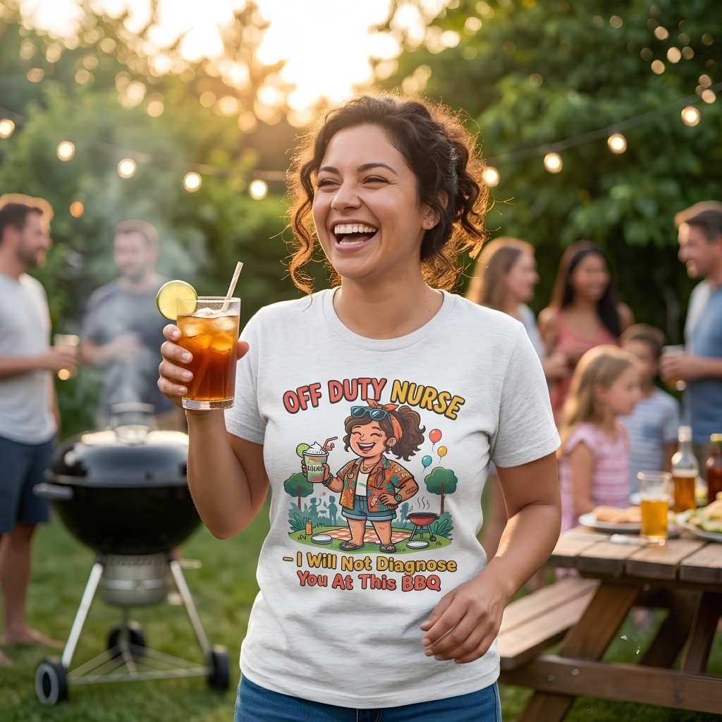 Off Duty Nurse T-Shirt — I Will Not Diagnose You at This BBQ