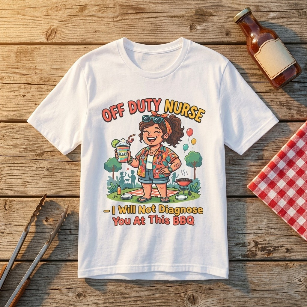 Off Duty Nurse T-Shirt — I Will Not Diagnose You at This BBQ