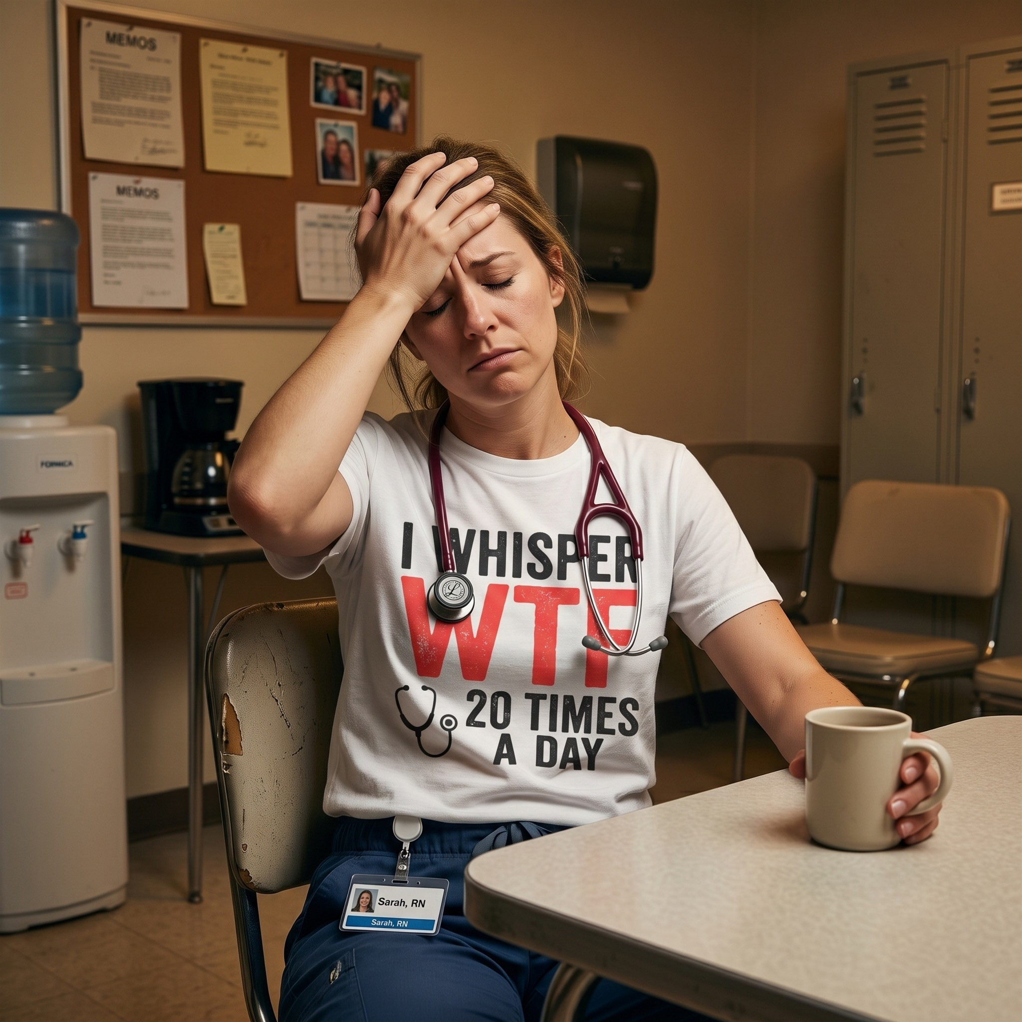 Funny Nurse T-Shirt — I Whisper WTF 20 Times A Day