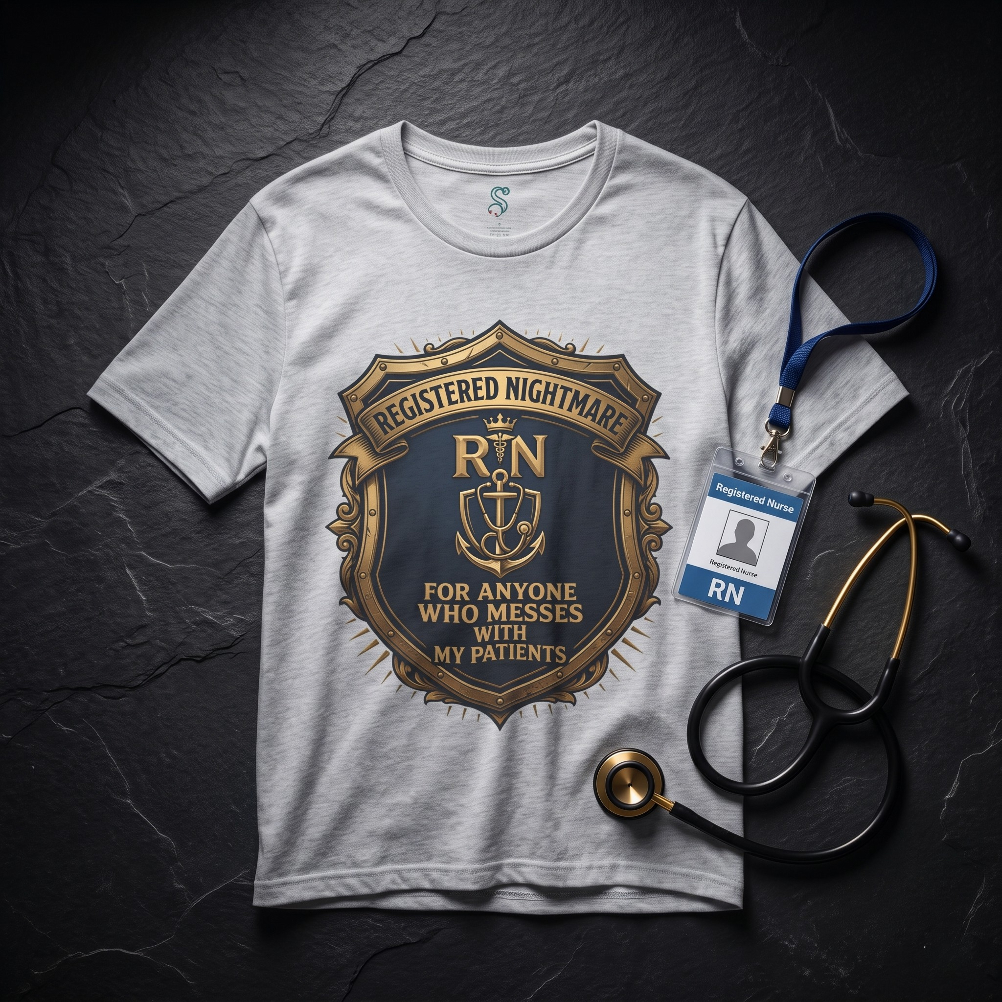 RN T-Shirt — Registered Nightmare for Anyone Who Messes With My Patients