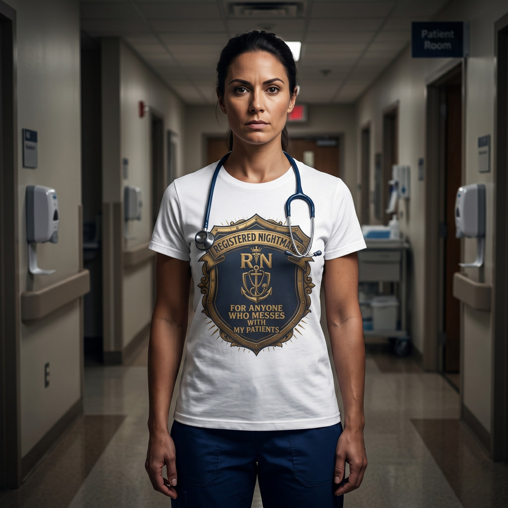 RN T-Shirt — Registered Nightmare for Anyone Who Messes With My Patients