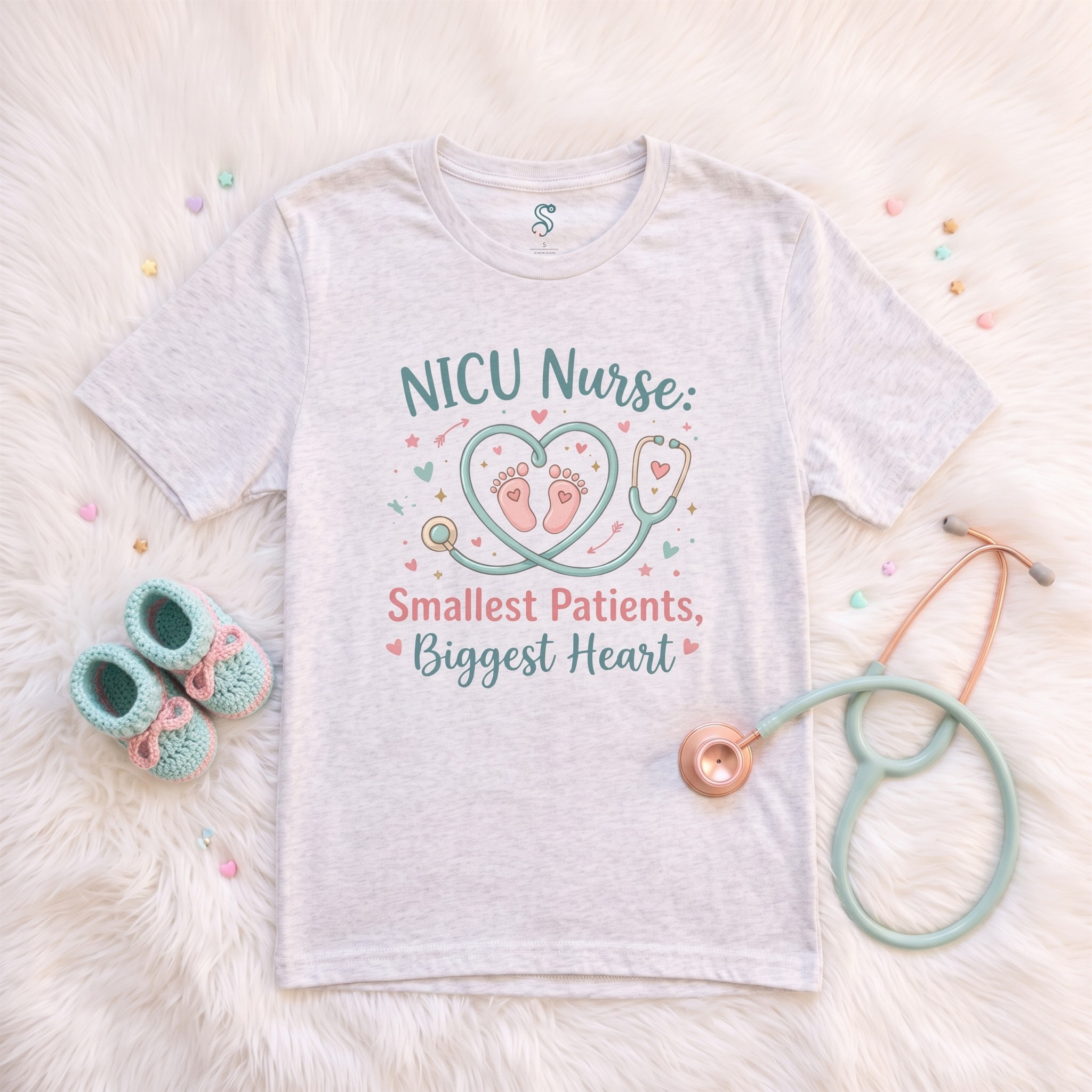 NICU Nurse T-Shirt — Smallest Patients Biggest Heart